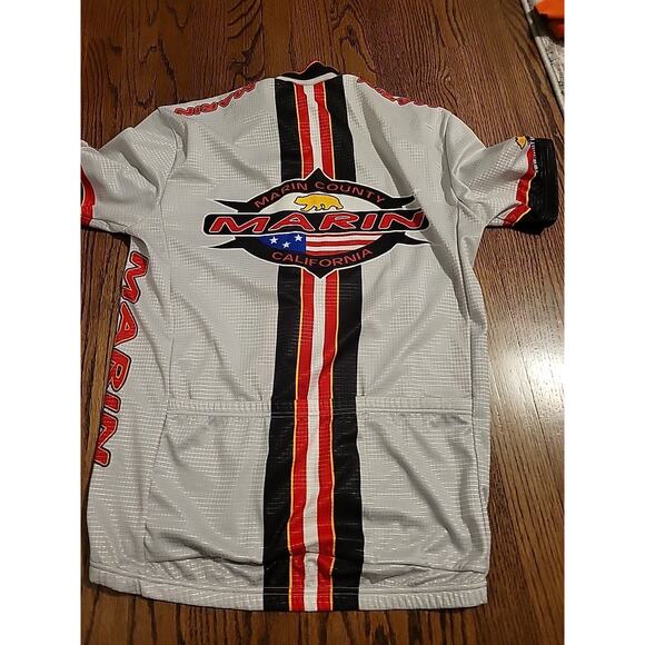 Marin Bicycling Cycling Jersey Mens Size Large Short Sleeve 3/4 Zip - Picture 6 of 8